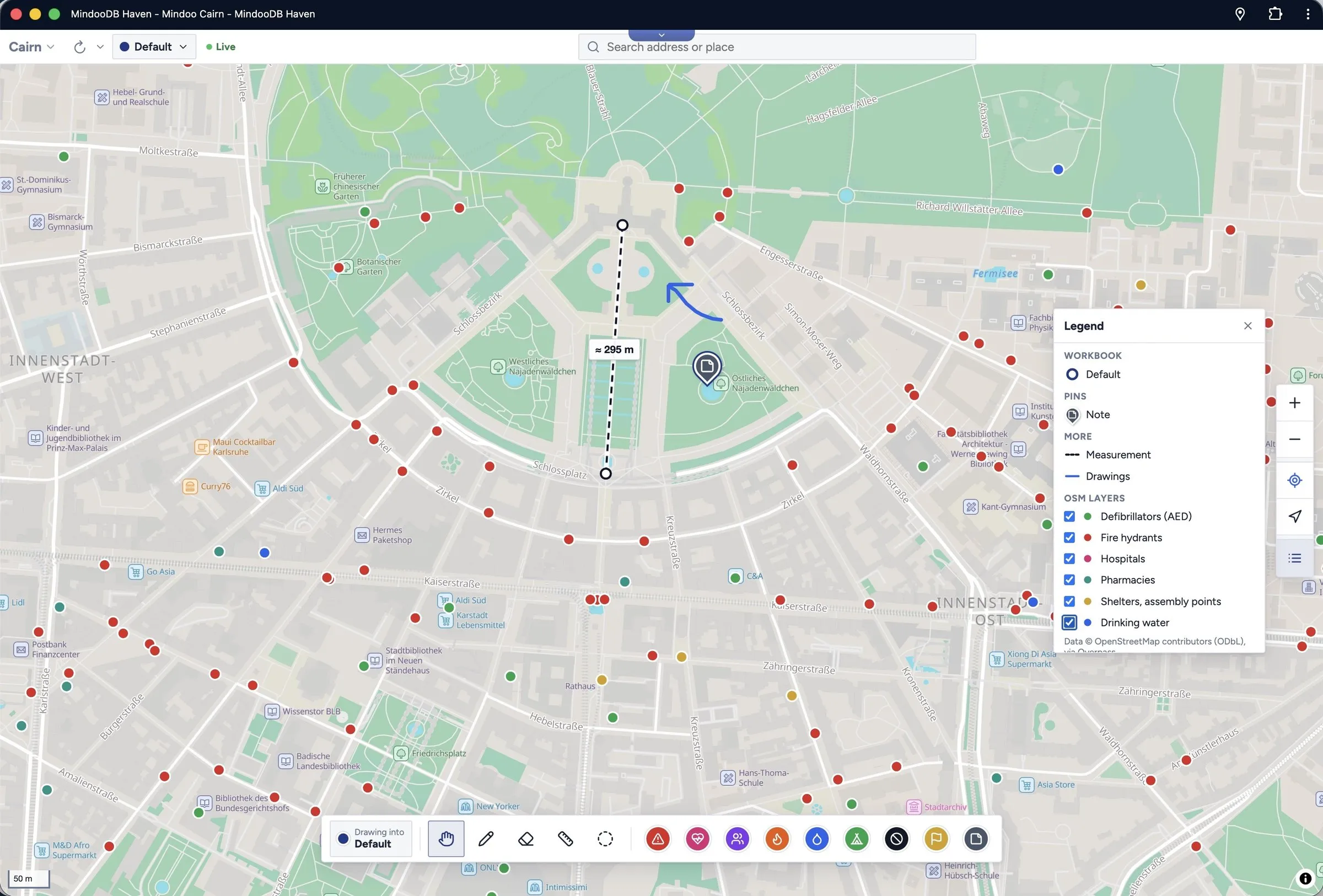 A vector map style with OpenStreetMap layers