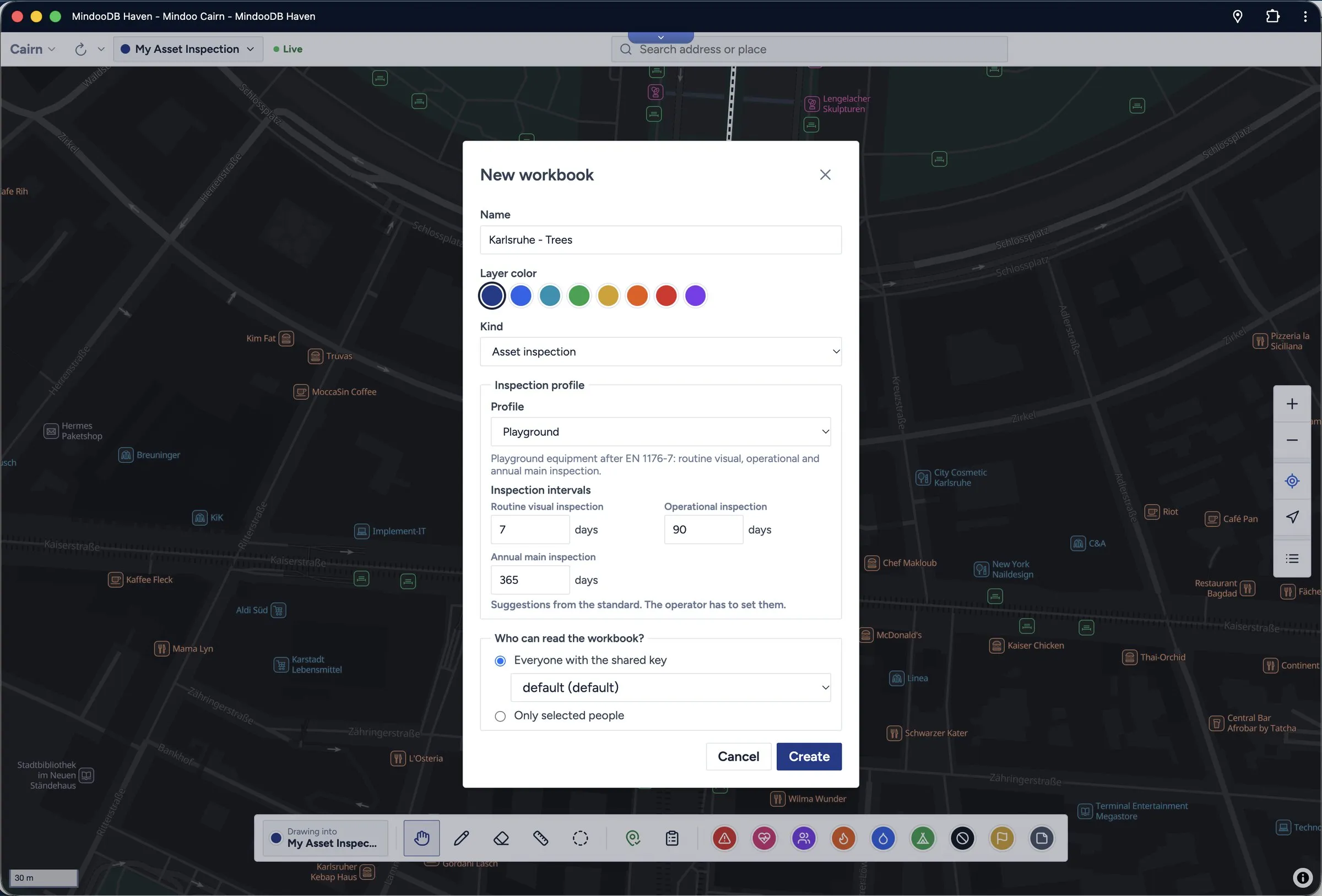 Creating an asset inspection workbook for playground equipment