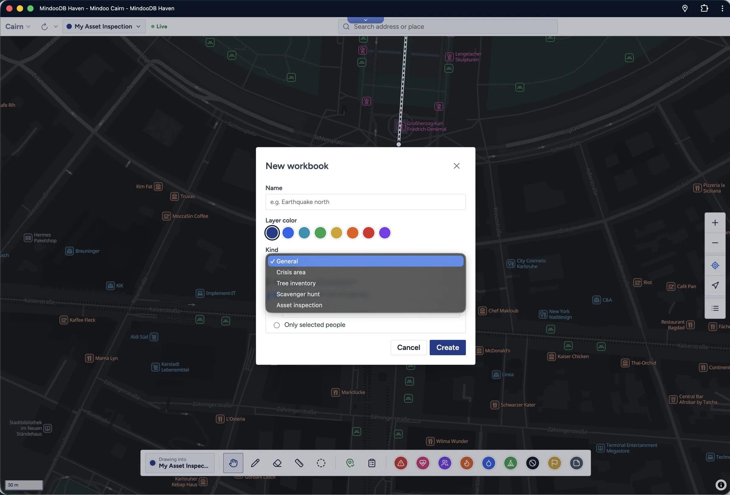Creating a new workbook and choosing its kind
